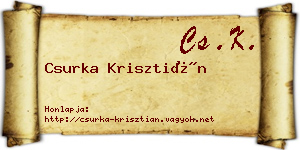 Csurka Krisztián névjegykártya