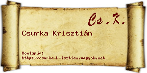 Csurka Krisztián névjegykártya